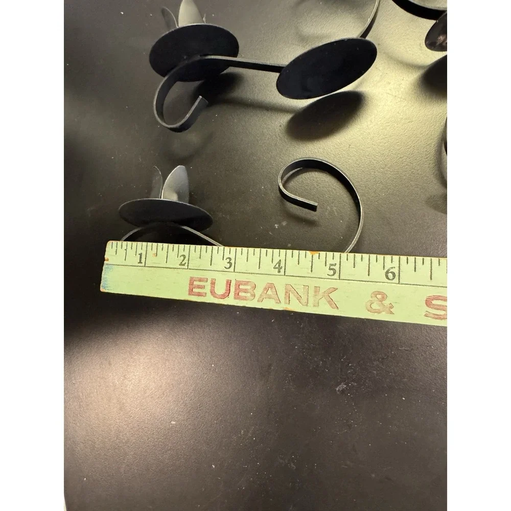 Vintage Black Wrought Iron Candle Holders Set Of 3 Scroll Work castle core‎